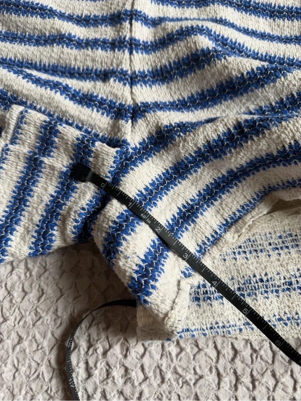 Opullence Paris Malika Blue White Striped Knit Shorts Made in France S